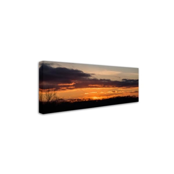 Kurt Shaffer 'Sun Setting On A Winters Day' Canvas Art,10x24